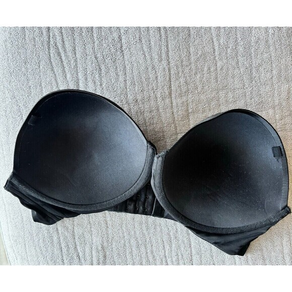 Victoria's Secret Women's Strapless Push Up Bra Black 36DD Back Closure - Picture 4 of 6
